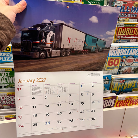 Aussie Rigs & Haulage Driver 2027 Wall Calendar