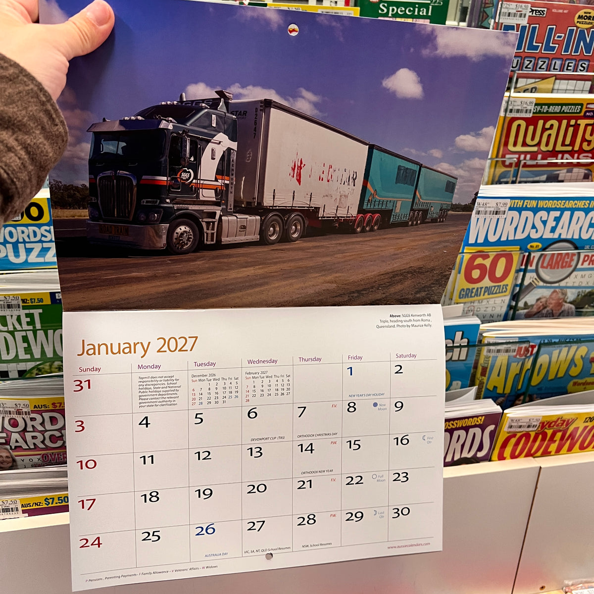 Aussie Rigs & Haulage Driver 2027 Wall Calendar
