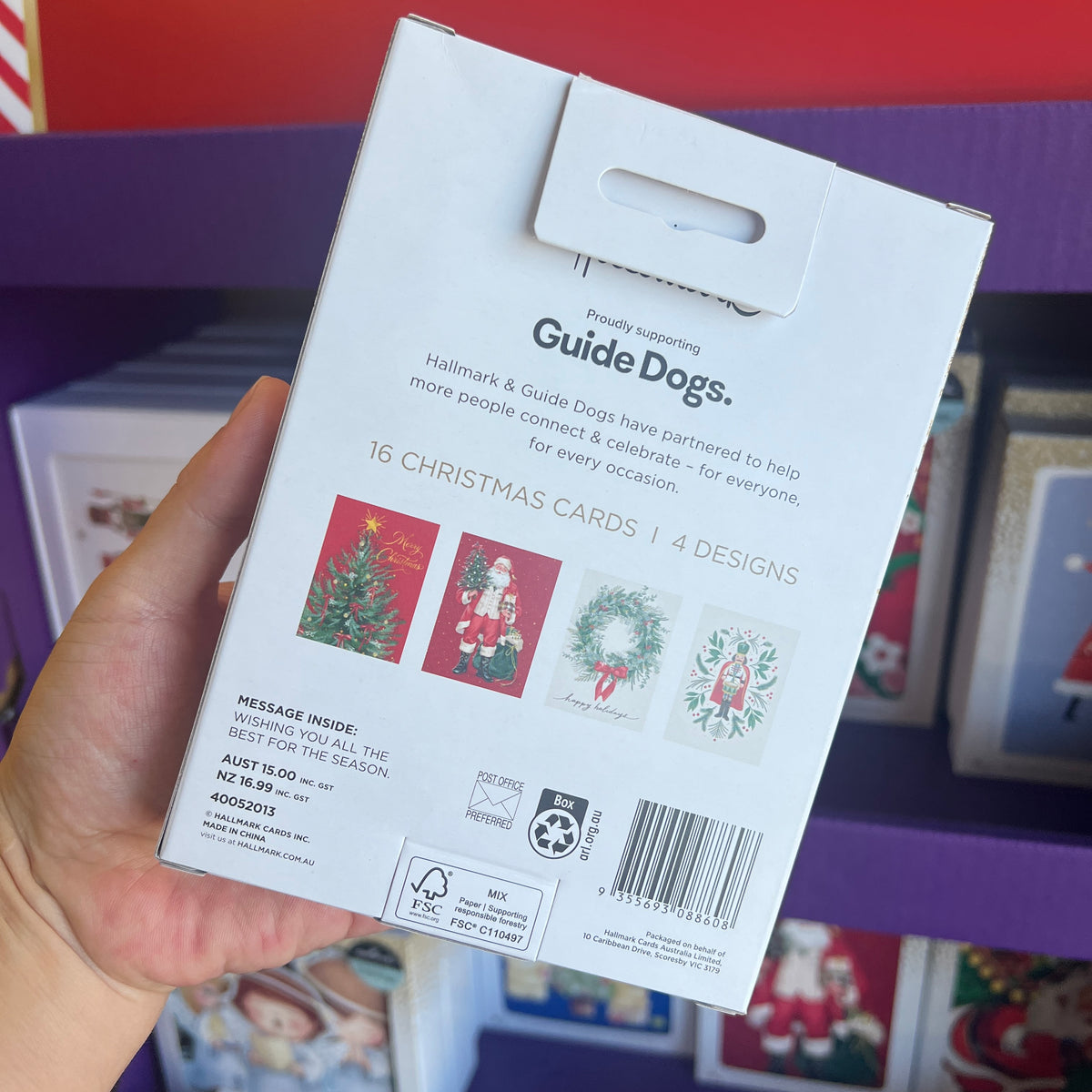 Hallmark Boxed Christmas Cards – 16 Pack in 4 Designs