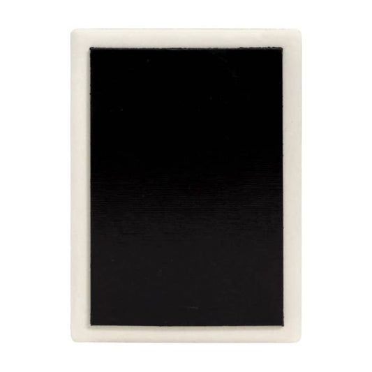 Reverse of a Splosh ceramic magnet showing the magnetic backing