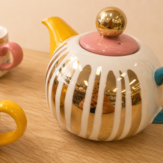 Colourful Ceramic Tea Set for Two