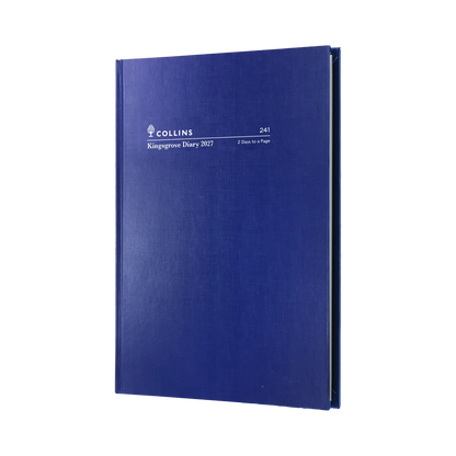 Collins Kingsgrove Diary 2027 A4 2 Days to a Page Blue