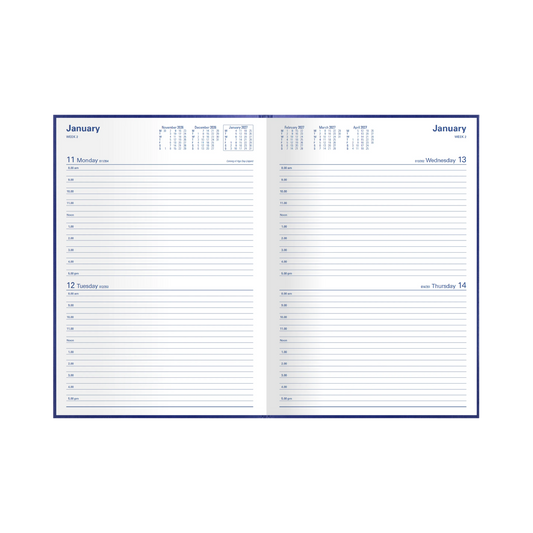 Collins Kingsgrove Diary 2027 A4 2 Days to a Page Blue