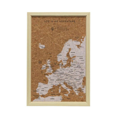 Limited Edition Travel Board Europe Small Map by Splosh, framed cork travel map