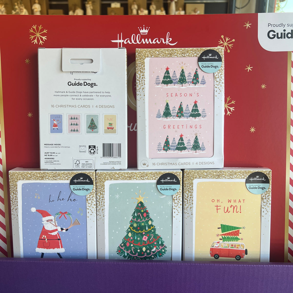 Hallmark Boxed Christmas Cards – 16 Pack in 4 Designs
