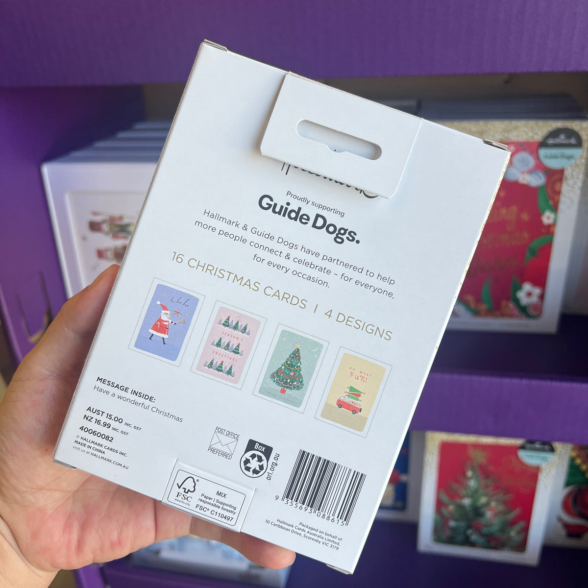 Hallmark Boxed Christmas Cards – 16 Pack in 4 Designs