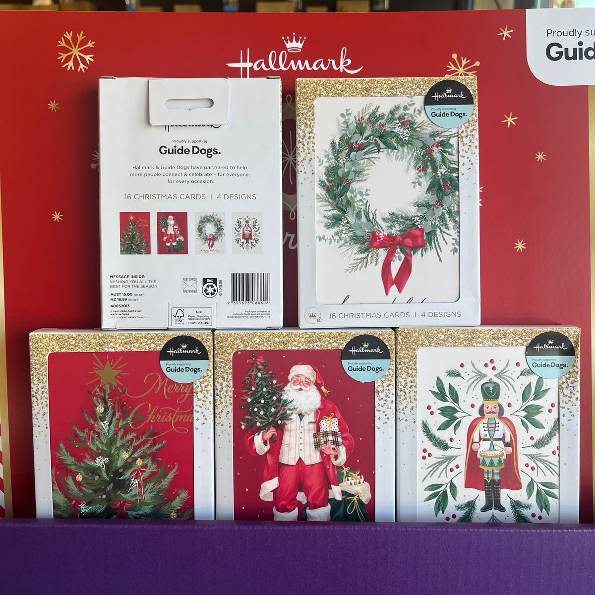 Hallmark Boxed Christmas Cards – 16 Pack in 4 Designs