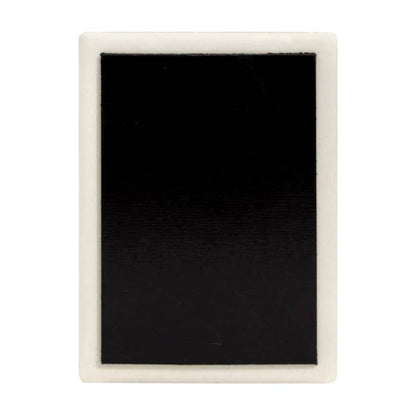 Reverse of a Splosh ceramic magnet showing the magnetic backing