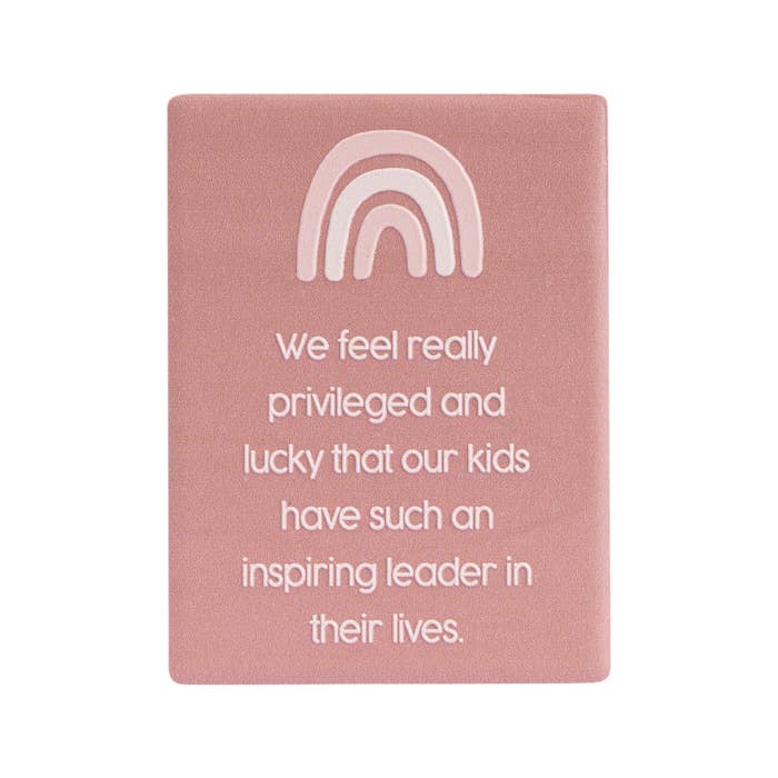 Teacher Leader Ceramic Magnet by Splosh - front with embossed message