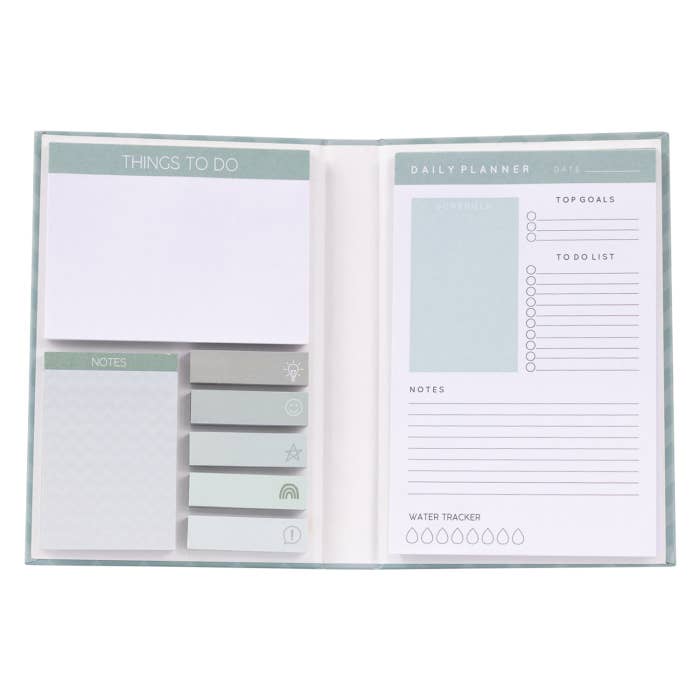 Teacher Best Teacher Sticky Note Set by Splosh - open set with notepad and sticky notes