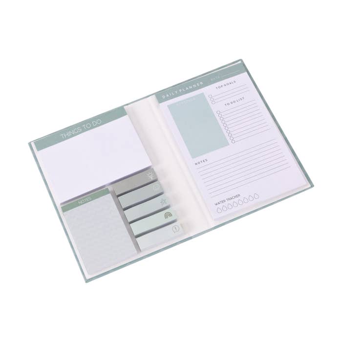Teacher Best Teacher Sticky Note Set by Splosh - angled view of the open set