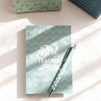 Teacher Best Teacher Sticky Note Set by Splosh in a styled teacher gift display