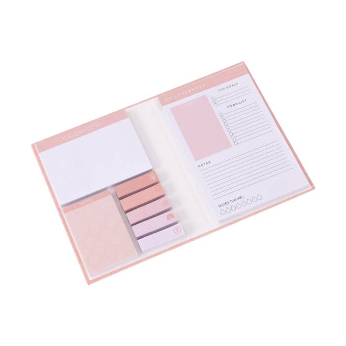 Teacher Grow Sticky Note Set by Splosh - angled view of the open set