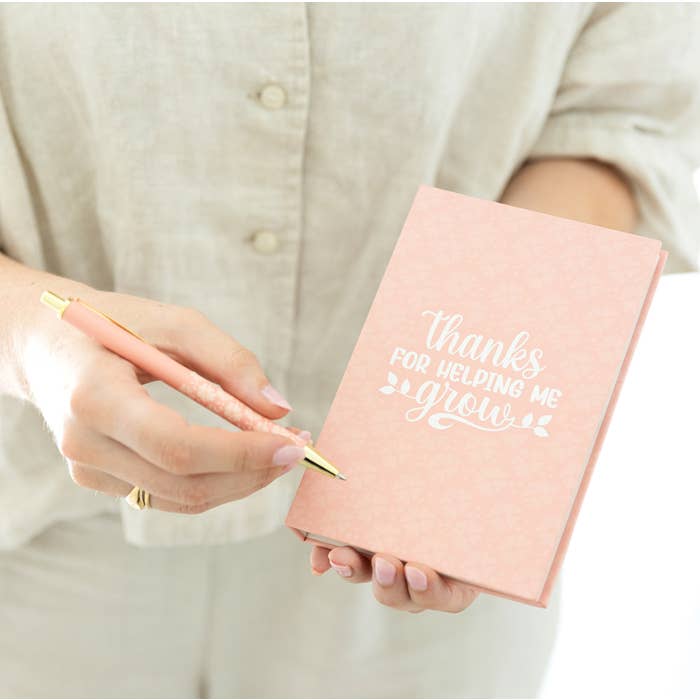 Teacher Grow Sticky Note Set by Splosh in a styled stationery display