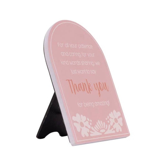 Teacher Thank You Verse by Splosh - angled view with stand