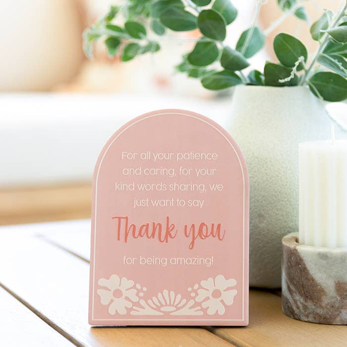 Teacher Thank You Verse by Splosh displayed on a shelf