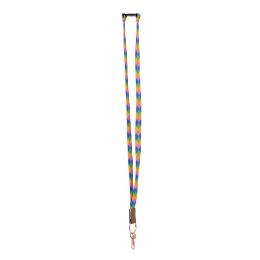Teacher Diamond Fabric Lanyard by Splosh showing the full lanyard and clip