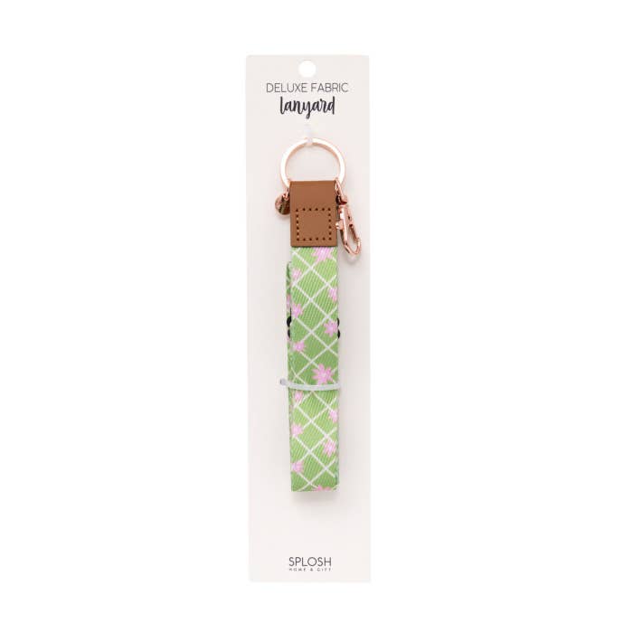Teacher Green Daisy Fabric Lanyard by Splosh on its backing card
