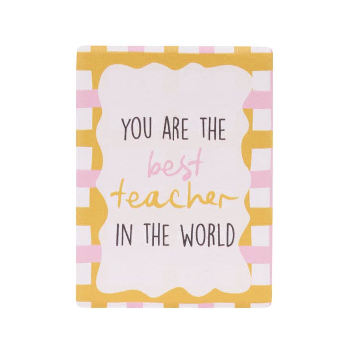 Teacher Best Teacher Ceramic Magnet by Splosh - front with embossed message