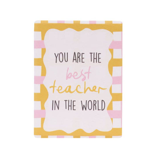 Teacher Best Teacher Ceramic Magnet by Splosh - front with embossed message