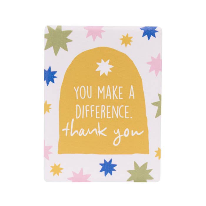 Teacher Thank You Ceramic Magnet - Stars by Splosh - front with embossed message
