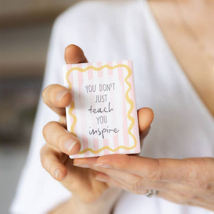 Teacher Inspire Ceramic Magnet by Splosh - teacher gift display