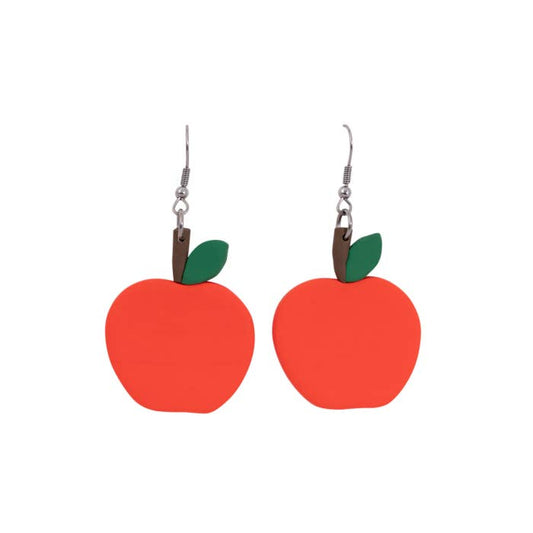 Teacher Apple Earrings by Splosh - front view