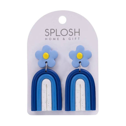 Teacher Rainbow Earrings by Splosh on a backing card