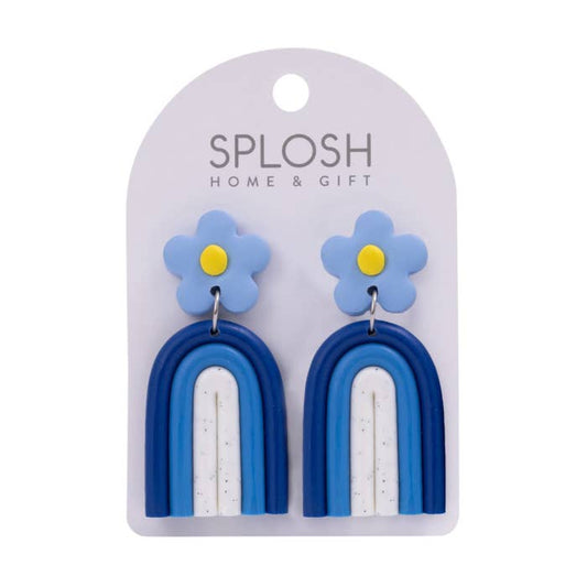 Teacher Rainbow Earrings by Splosh on a backing card