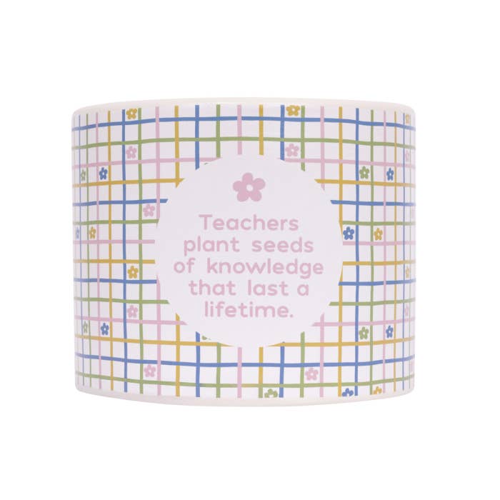 Teacher Ceramic Planter by Splosh - front with teacher appreciation message