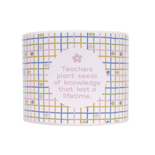Teacher Ceramic Planter by Splosh - front with teacher appreciation message