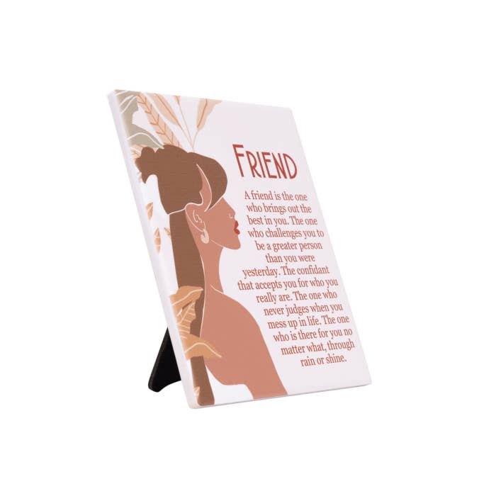 Tuscan Sun Friend Verse by Splosh - angled view with stand