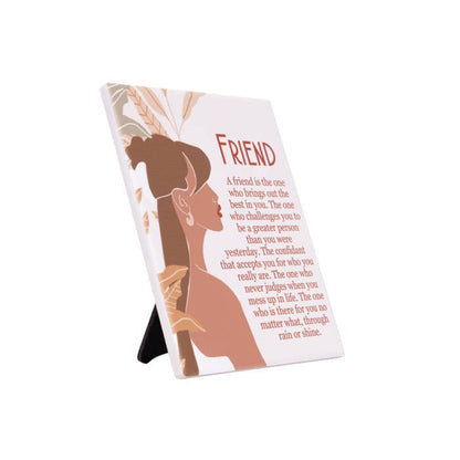 Tuscan Sun Friend Verse by Splosh - angled view with stand