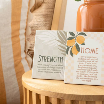 Tuscan Sun Strength Verse by Splosh in a styled home display