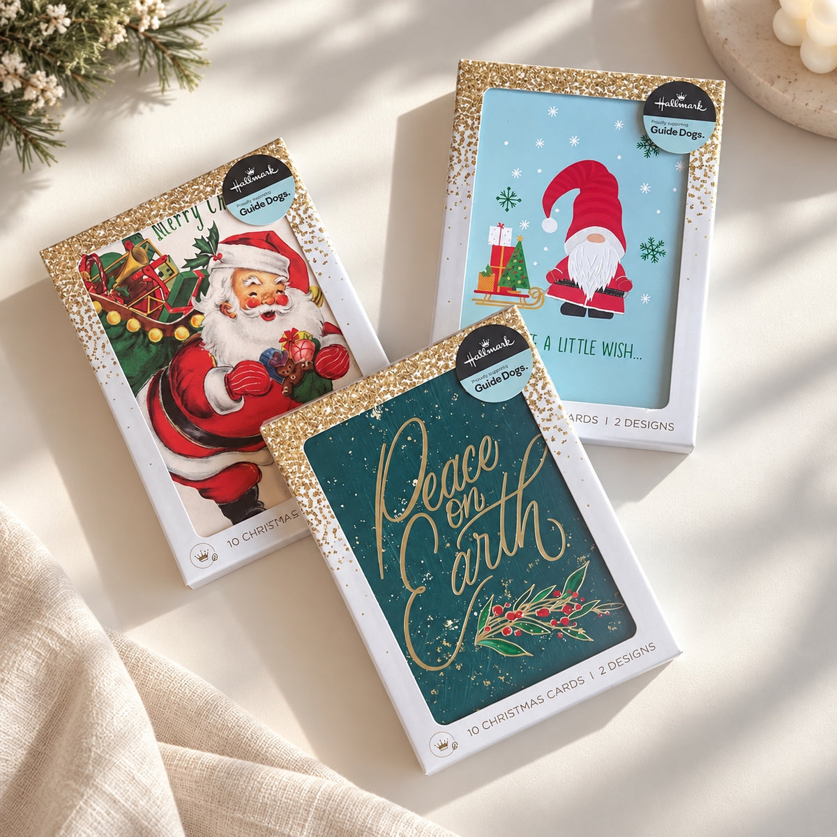 Hallmark Small Boxed Christmas Cards – 10 Pack in 2 Designs