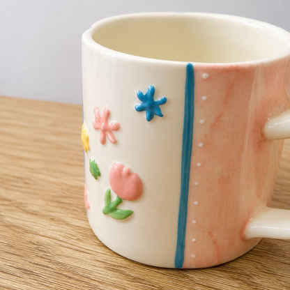 Pink Floral Ceramic Mug