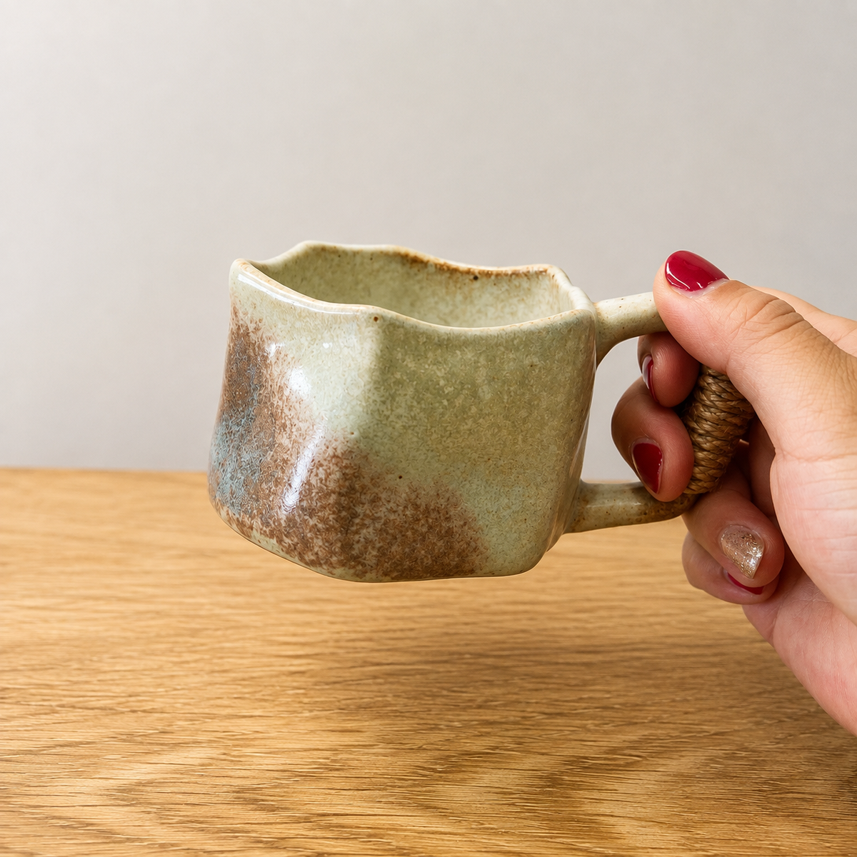 Rustic Square Ceramic Mug