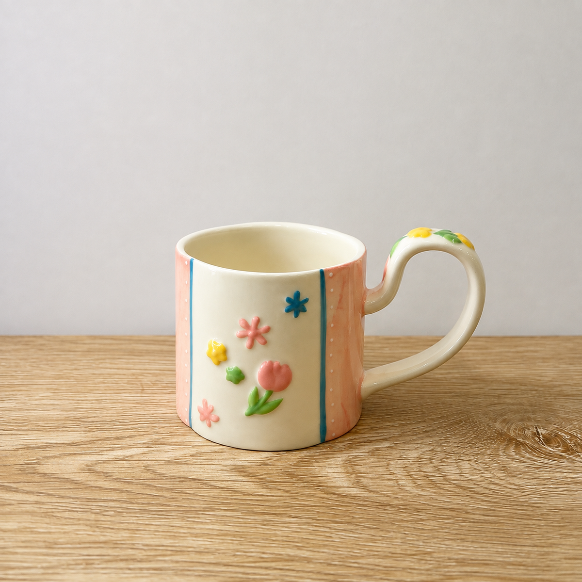 Pink Floral Ceramic Mug