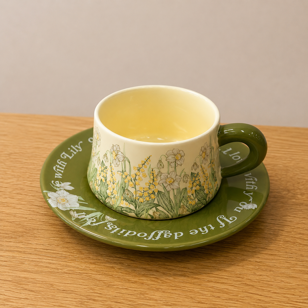Daffodil Floral Cup and Saucer Set