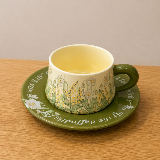 Daffodil Floral Cup and Saucer Set