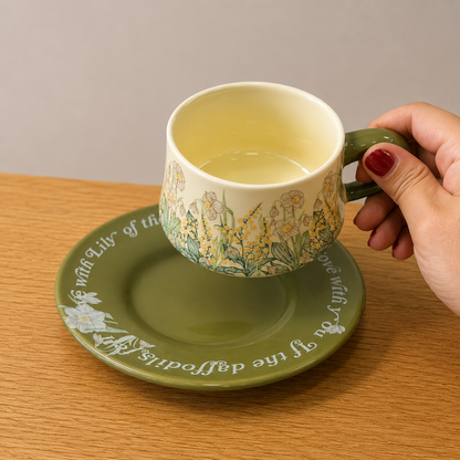 Daffodil Floral Cup and Saucer Set