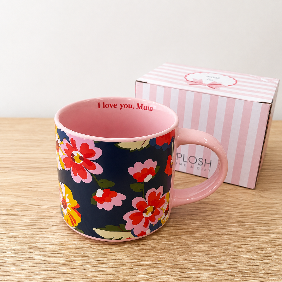 I Love You Mum Floral Mug
