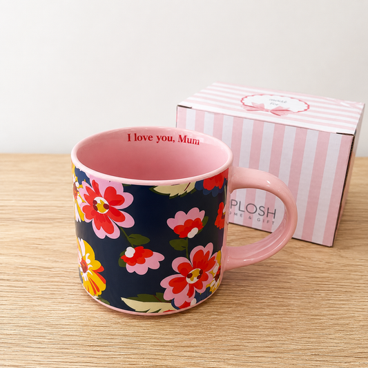 I Love You Mum Floral Mug
