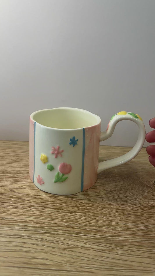 Pink Floral Ceramic Mug
