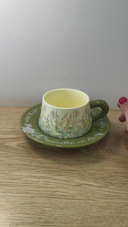 Daffodil Floral Cup and Saucer Set