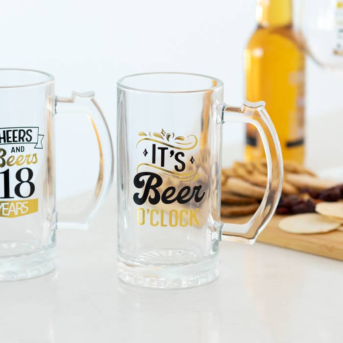 Splosh Beer O'Clock Beer Glass in a styled drink setting